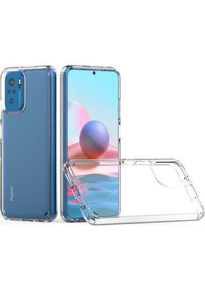 Xiaomi Redmi Note 10S Uyumlu Kılıf Sert Şeffaf Güçlendirilmiş Kapak Transparent Hard Cover Case