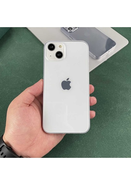 Apple iPhone 13 Mini Uyumlu Kılıf Case, Apple Serisi Özel Üretim, Kamera Korumalı, Şeffaf Sade Tasarım