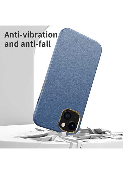 Apple iPhone 13 Uyumlu Kılıf Suni Deri, Özel Üretim, Gold Metal Buton ve Kamera Koruma fırsatları