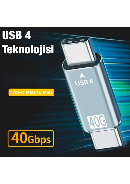 Ally 40GBPS USB 4 Type-C To Type-C Data Dönüştürücü Çevirici Adaptör