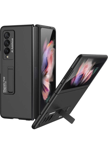 Samsung Galaxy Z Fold 3 Uyumlu Case Kılıf 180 Degree Open-Close Cover Aluminum Alloy Strong Magnetic Stand