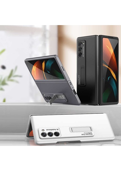 Samsung Galaxy Z Fold 2 Uyumlu Kılıf 180 Derece Aç-Kapa Kapak Alüminyum Alaşımlı Güçlü Manyetik Stand