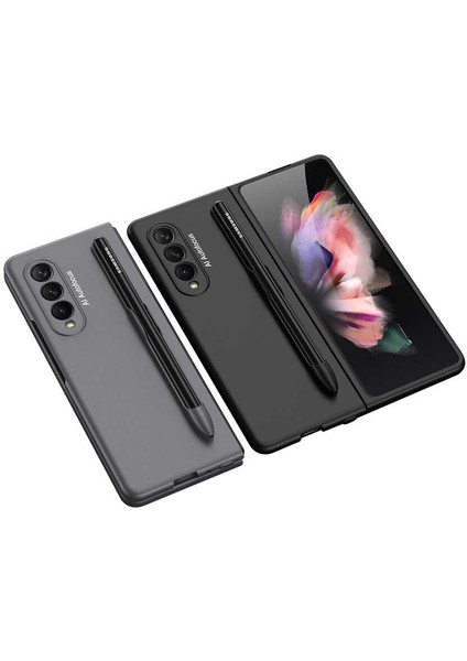 Samsung Galaxy Z Fold 3 Uyumlu Kılıf 180 Degree Open-Close Cover Case With Sliding Pen Slot Compartment