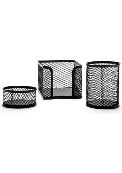 8915 Perfore Siyah Masa Seti 3'lü