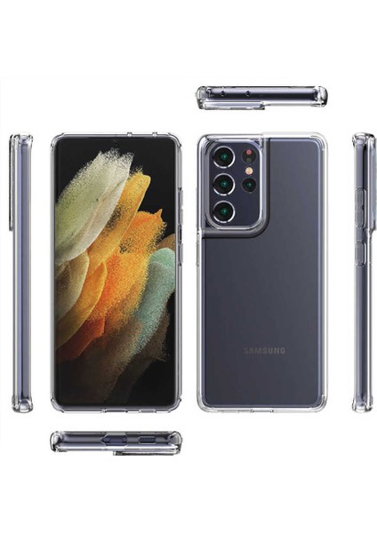 Samsung Galaxy S21 Ultra Uyumlu Kılıf Sert Şeffaf Güçlendirilmiş Kapak Transparent Hard Cover Case modelleri