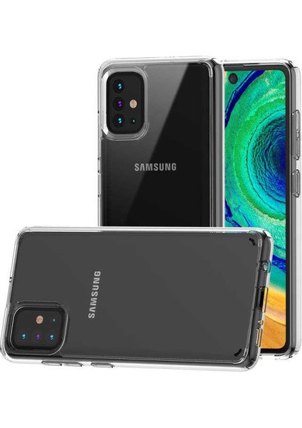 Samsung Galaxy A51 Uyumlu Kılıf Sert Şeffaf Güçlendirilmiş Kapak Transparent Hard Cover Case
