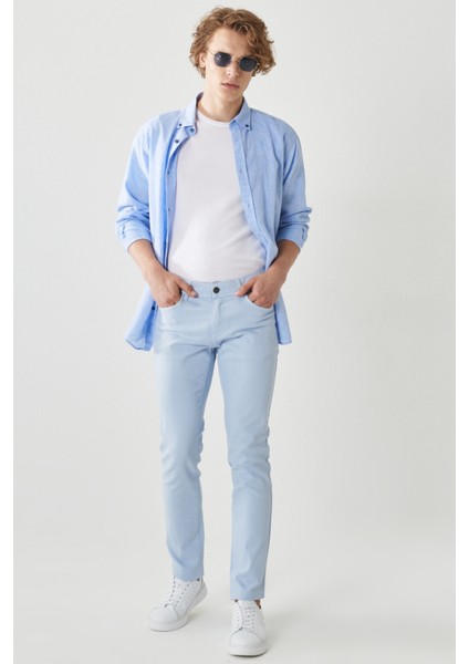 ALTINYILDIZ CLASSICS Erkek Mavi 360 Derece Her Yöne Esneyen Rahat Slim Fit Dar Kesim Pantolon