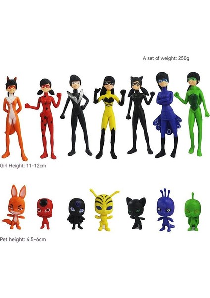 14 Adet Ladybug Girl Kız Bebek Pasta Modeli Dekorasyon (Yurt Dışından)