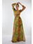V Yaka Uzun Kol Maxi Şifon Elbise - Bohemian Stil 3