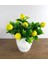 Yapay Çiçek Beyaz Saksıda Limon Demeti Dekoratif Masa Çiçeği 4