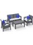 Santana Rattan 4 Kişilik Bahçe Balkon Takımı ve Sehpalı Oturma Grubu 1
