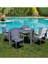 Rattan 70 x 120 cm Camlı Bahçe Balkon Teras Masa Takımı 4'lü Sandalye 1