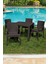 Violet Rattan 90 x 90 cm Camsız Bahçe Balkon Teras Masa Takımı 4'lü Sandalye 1