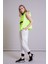 Kapüşonlu Kolsuz Neon Sarı Kısa Sweatshirt 2