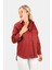 Kadın Oversize Dökümlü Gömlek Vişne 4