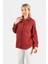 Kadın Oversize Dökümlü Gömlek Vişne 5