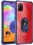 Samsung Galaxy A31 Uyumlu Kılıf Standlı Yüzüklü Şeffaf Metal Ring Ultra Protective Case 1