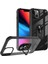 Apple iPhone 13 Uyumlu Kılıf Standlı Yüzüklü Şeffaf Metal Ring Ultra Protective Case 1