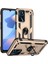 Oppo A16 Uyumlu Kılıf Stand Yüzüklü Kapak Military Metal Solid Ring Case 1
