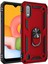 Samsung Galaxy A01 Uyumlu Kılıf Stand Yüzüklü Kapak Military Metal Solid Ring Case 1