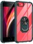 Apple iPhone 8 Uyumlu Kılıf Standlı Yüzüklü Şeffaf Metal Ring Ultra Protective Case 1