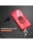 Apple iPhone 8 Uyumlu Kılıf Standlı Yüzüklü Şeffaf Metal Ring Ultra Protective Case 2