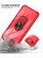 Apple iPhone 8 Uyumlu Kılıf Standlı Yüzüklü Şeffaf Metal Ring Ultra Protective Case 5