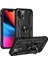 Apple iPhone 13 Uyumlu Kılıf Stand Yüzüklü Kapak Military Metal Solid Ring Case 1
