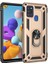 Samsung Galaxy A21S Uyumlu Kılıf Stand Yüzüklü Kapak Military Metal Solid Ring Case 1