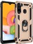 Samsung Galaxy A21 Uyumlu Kılıf Stand Yüzüklü Kapak Military Metal Solid Ring Case 1