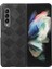 Samsung Galaxy Z Fold4 Siyah Için Dokuma Ekose Pu Telefon Kılıfı( Yurt dışından ) 1