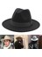 Düz Üst Fedora Şapkası Koyu Gri (Yurt Dışından) 3