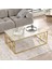 Atlantis Gold Metal Orta Sehpa Mermer Desen 1