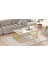 Atlantis Gold Metal Orta Sehpa Mermer Desen 3