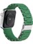 Apple Watch 6 ile Uyumlu Metal Görünümlü Çapraz Silikon Kayış 42-44MM Dalliance Kordon Koyu Yeşil 1