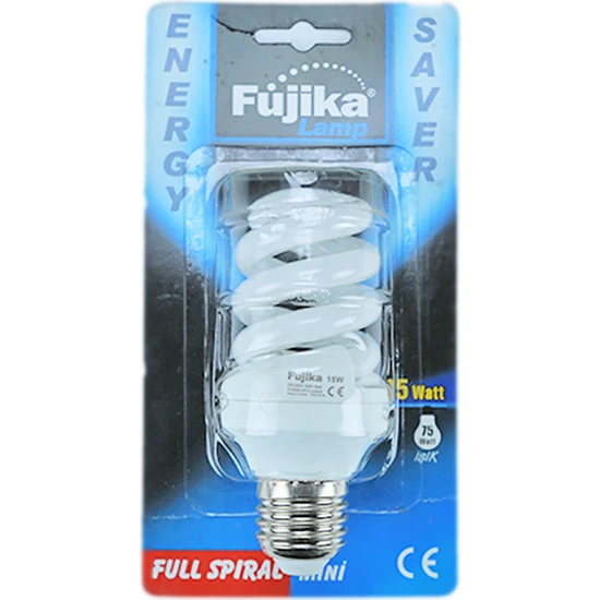 Fujika 15W 230V E27 Kırmızı Spiral Tasarruflu Ampul