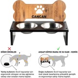 Odun Concept Çelik Kaseli Köpek Mama ve Su Kabı - Kemik - Ahşap