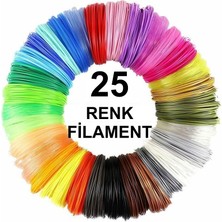 Robobloq 3D Kalem Yazıcı Için 25 Renk 25 Metre (25 x 1 Metre) Pla Filament