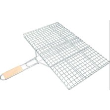 Ahşap Saplı Mangal Teli 25 Cm*40 cm + Mangal Maşası + Yelpaze