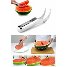 Anadolu Saray Çarşısı Pratik Paslanmaz Çelik Karpuz Kavun Meyve Dilimleyici ve Servis Bıçağı 24 cm