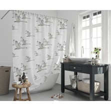 Tropik Home Duş Perdesi Seti, 12 Adet C Halka Hediyeli Banyo Perdesi-Banyo Duş Perdeleri-Banyo Aksesuarları