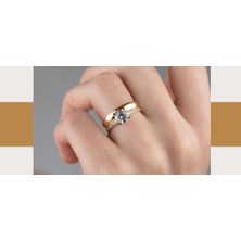 Çelikoğlu Kuyumculuk 8 Ayar Altın Tektaş Alyanslı Yüzük 3,11 gr