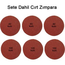 Cırt Zımpara Seti + Matkap Disk Aparatı 180 mm 8 Parça Set