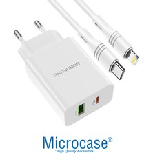 Microcase Borofone Seri Tüm Cihazlar ile Uyumlu Hızlı Şarj Adaptörü + Type C Lightning Kablo AL2893