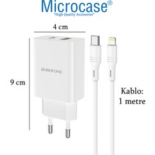 Microcase Borofone Seri Tüm Cihazlar ile Uyumlu Hızlı Şarj Adaptörü + Type C Lightning Kablo AL2893