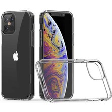 Canpay Apple iPhone 12 Pro Uyumlu Kılıf Sert Şeffaf Güçlendirilmiş Kapak Transparent Hard Cover Case