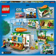 LEGO® City Çiftçi Pazarı Minibüsü 60345 Yapım Seti; 5 Yaş ve Üzeri Çocuklar Için 3 Minifigürlü Mobil Çiftlik Manavı Oyuncak Yapım Seti (310 Parça)