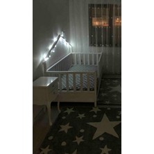 Baby Kinder Wh. Back Roofed Doğal Ahşap Yatak Montessori Bebek ve Çocuk Karyolası