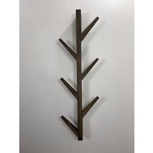 O&A Wood Doğal Ahşap Vestiyer, Dekoratif 8 Askılı Portmanto, Vintage Elbise Askısı Ceviz