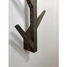 O&A Wood Doğal Ahşap Vestiyer, Dekoratif 8 Askılı Portmanto, Vintage Elbise Askısı Ceviz
